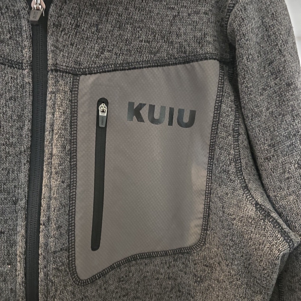 KUIU Men's L Gray Base Camp High Loft Sweater Fleece Full Zip Jacket Hunting - Picture 3 of 13